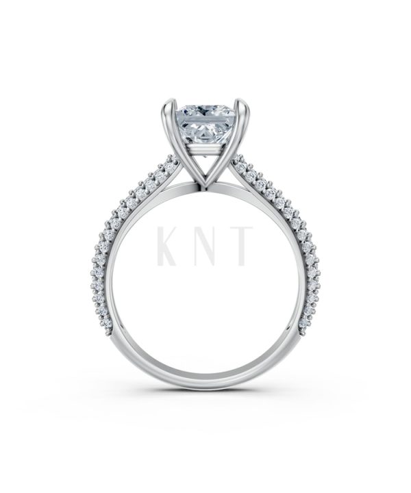 Nhẫn đính hôn đá Moissanite RM19 – APRIL vàng trắng White Gold kiểu dáng cá tính, hiện đại