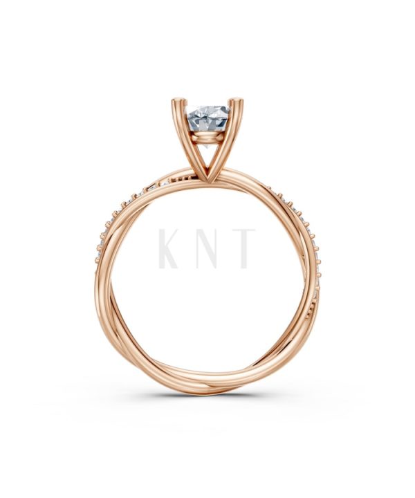 Nhẫn đính hôn đá Moissanite RM2 vàng hồng Rose Gold phong cách trẻ trung, nổi bật