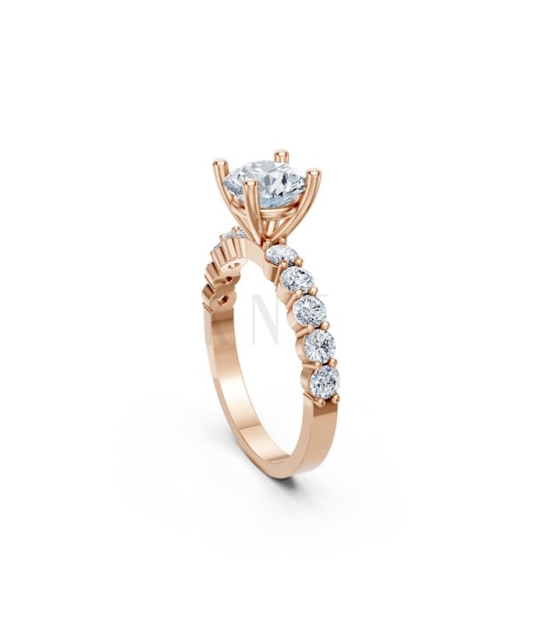 Nhẫn đính hôn đá Moissanite RM21 – ANTONELLA vàng hồng Rose Gold phong cách trẻ trung, nổi bật