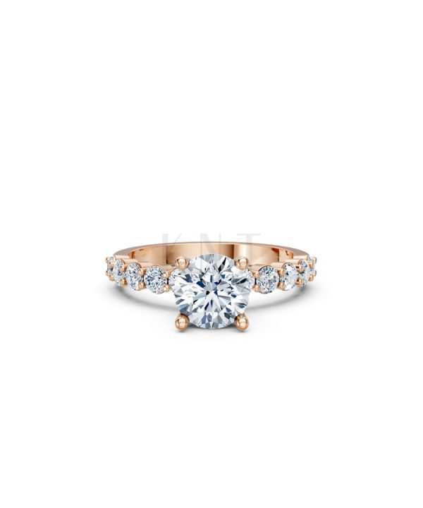 Nhẫn đính hôn đá Moissanite RM21 – ANTONELLA vàng hồng Rose Gold thiết kế đối xứng, phong cách, ấn tượng