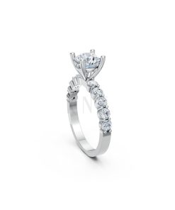 Nhẫn đính hôn đá Moissanite RM21 – ANTONELLA vàng trắng White Gold vàng sáng, đường nét sắc sảo, tinh tế