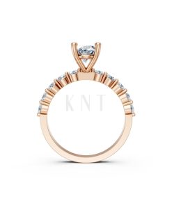Nhẫn đính hôn đá Moissanite RM24 – ANNE vàng hồng Rose Gold vàng đẹp, kiểu dáng trẻ trung, độc đáo