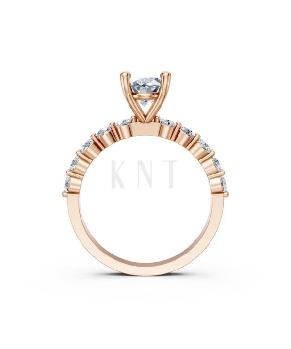 Nhẫn đính hôn đá Moissanite RM24 – ANNE vàng hồng Rose Gold vàng đẹp, kiểu dáng trẻ trung, độc đáo