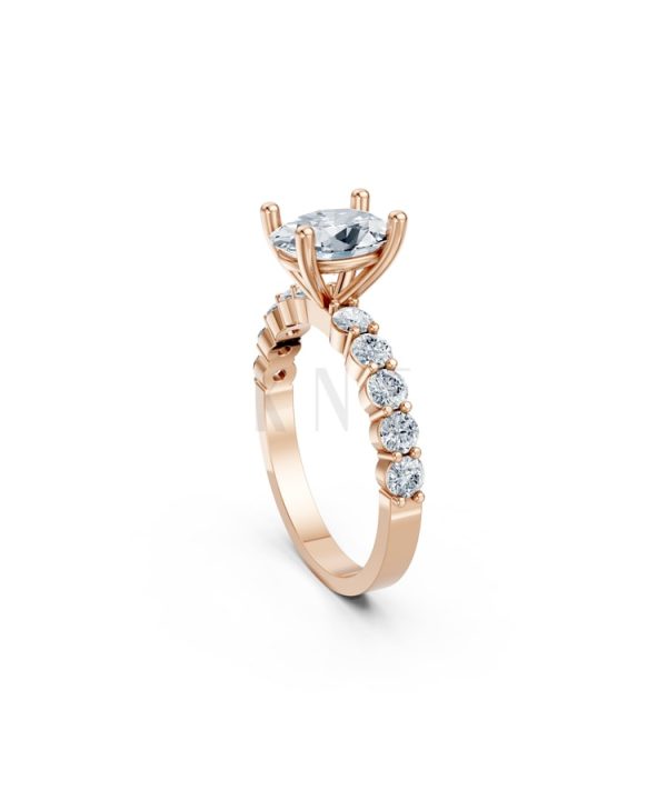 Nhẫn đính hôn đá Moissanite RM24 – ANNE vàng hồng Rose Gold phong cách trẻ trung, nổi bật