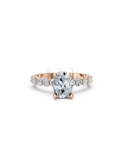 Nhẫn đính hôn đá Moissanite RM24 – ANNE vàng hồng Rose Gold thiết kế đối xứng, phong cách, ấn tượng