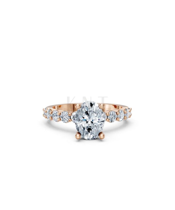 Nhẫn đính hôn đá Moissanite RM24 – ANNE vàng hồng Rose Gold thiết kế đối xứng, phong cách, ấn tượng