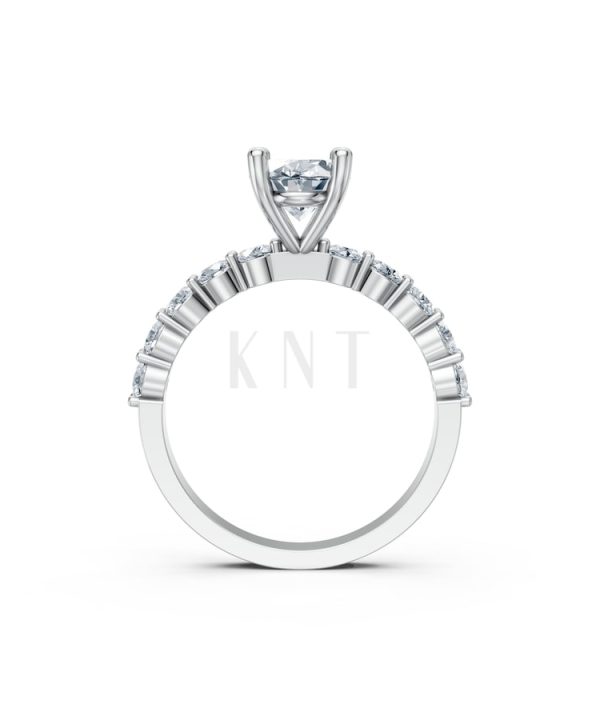 Nhẫn đính hôn đá Moissanite RM24 – ANNE vàng trắng White Gold kiểu dáng cá tính, hiện đại