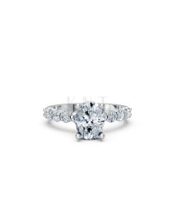 Nhẫn đính hôn đá Moissanite RM24 – ANNE vàng trắng White Gold thiết kế trẻ trung, hiện đại