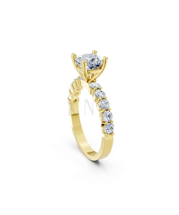 Nhẫn đính hôn đá Moissanite RM25 – AMANDA Vàng Gold thiết kế phá cách, sang trọng
