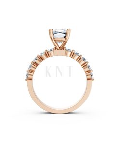 Nhẫn đính hôn đá Moissanite RM25 – AMANDA vàng hồng Rose Gold phong cách trẻ trung, nổi bật