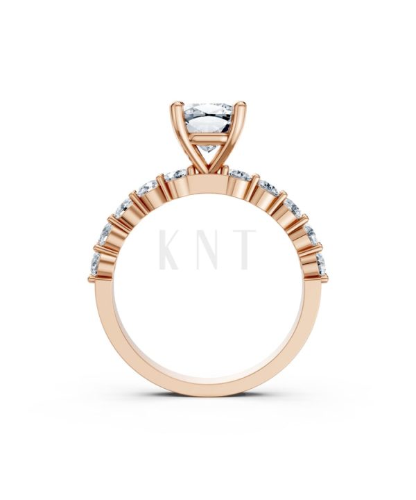 Nhẫn đính hôn đá Moissanite RM25 – AMANDA vàng hồng Rose Gold phong cách trẻ trung, nổi bật
