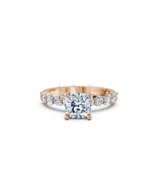 Nhẫn đính hôn đá Moissanite RM25 – AMANDA vàng hồng Rose Gold thiết kế đối xứng, phong cách, ấn tượng