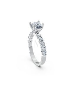 Nhẫn đính hôn đá Moissanite RM25 – AMANDA vàng trắng White Gold kiểu dáng cá tính, hiện đại