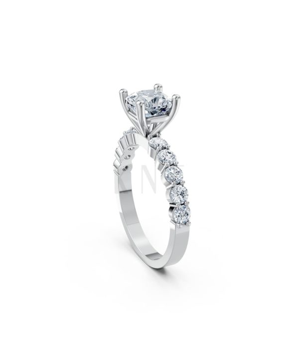 Nhẫn đính hôn đá Moissanite RM25 – AMANDA vàng trắng White Gold kiểu dáng cá tính, hiện đại