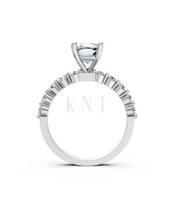 Nhẫn đính hôn đá Moissanite RM25 – AMANDA vàng trắng White Gold vàng sáng, đường nét sắc sảo, tinh tế