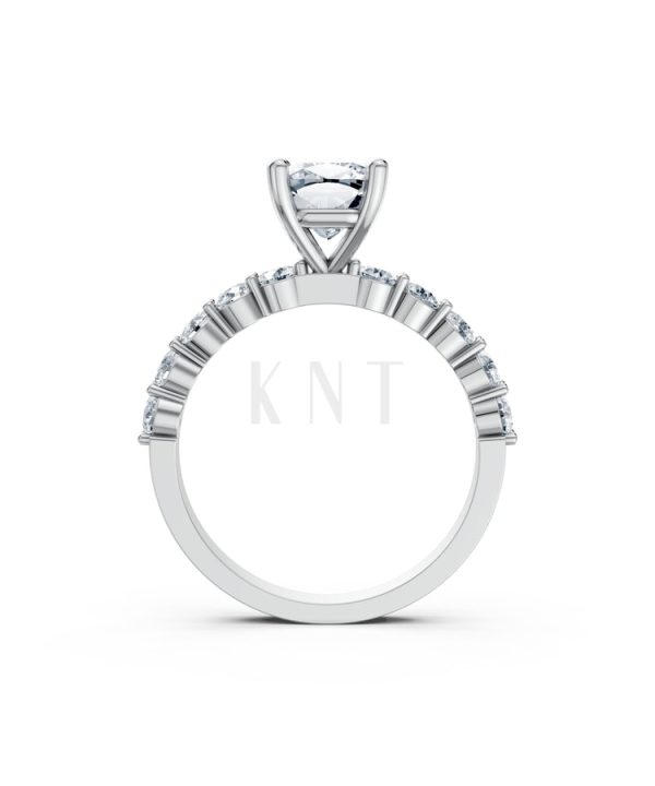 Nhẫn đính hôn đá Moissanite RM25 – AMANDA vàng trắng White Gold vàng sáng, đường nét sắc sảo, tinh tế