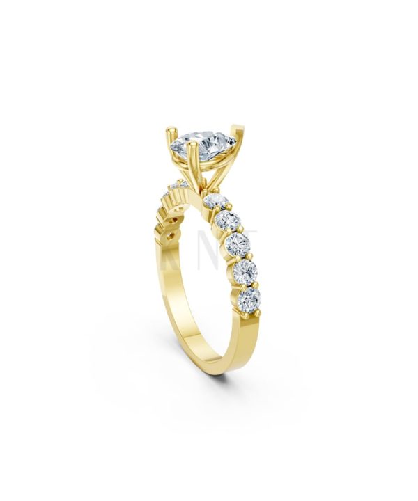 Nhẫn đính hôn đá Moissanite RM26 – AMALIA Vàng Gold vàng 10K/14K/18K/607 cao cấp, thanh lịch