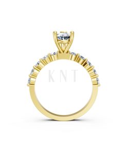 Nhẫn đính hôn đá Moissanite RM26 – AMALIA Vàng Gold thiết kế phá cách, sang trọng