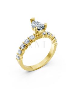 Nhẫn đính hôn đá Moissanite RM26 – AMALIA Vàng Gold thiết kế tinh tế, sang trọng