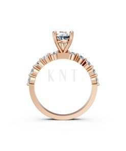 Nhẫn đính hôn đá Moissanite RM26 – AMALIA vàng hồng Rose Gold vàng đẹp, kiểu dáng trẻ trung, độc đáo