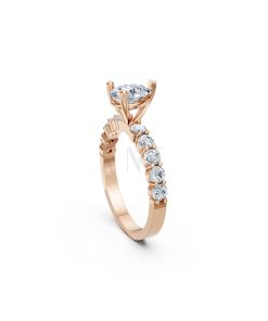 Nhẫn đính hôn đá Moissanite RM26 – AMALIA vàng hồng Rose Gold phong cách trẻ trung, nổi bật