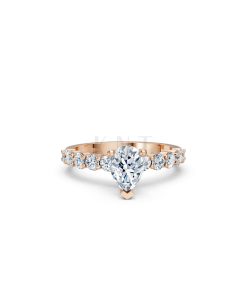 Nhẫn đính hôn đá Moissanite RM26 – AMALIA vàng hồng Rose Gold thiết kế đối xứng, phong cách, ấn tượng