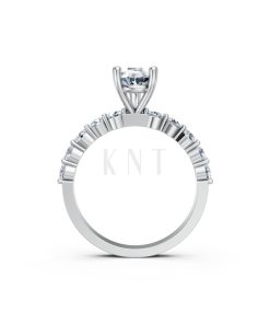 Nhẫn đính hôn đá Moissanite RM26 – AMALIA vàng trắng White Gold kiểu dáng cá tính, hiện đại