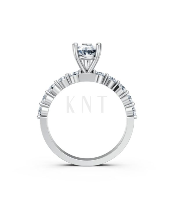 Nhẫn đính hôn đá Moissanite RM26 – AMALIA vàng trắng White Gold kiểu dáng cá tính, hiện đại