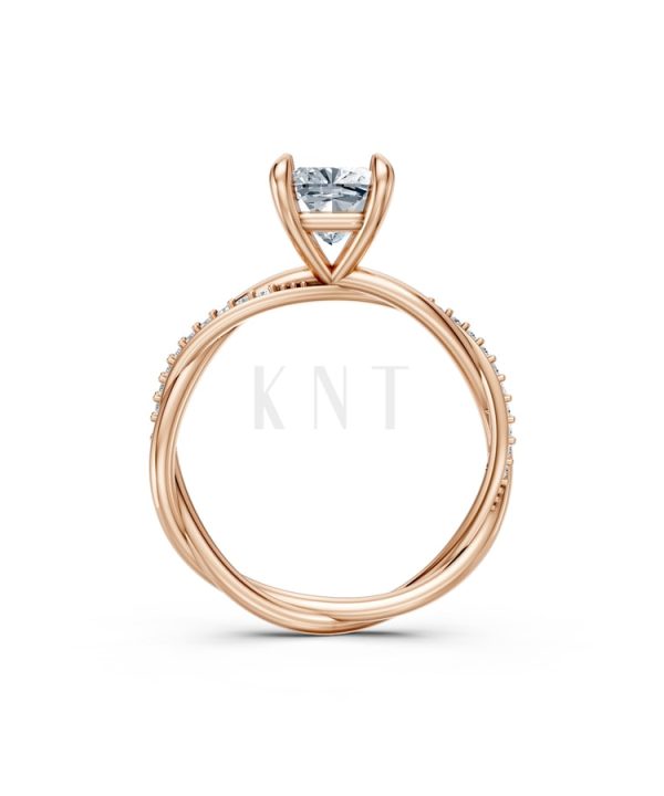 Nhẫn đính hôn đá Moissanite RM3 vàng hồng Rose Gold vàng đẹp, kiểu dáng trẻ trung, độc đáo