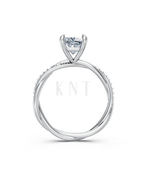 Nhẫn đính hôn đá Moissanite RM3 vàng trắng White Gold kiểu dáng cá tính, hiện đại
