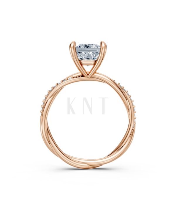 Nhẫn đính hôn đá Moissanite RM5 vàng hồng Rose Gold phong cách trẻ trung, nổi bật