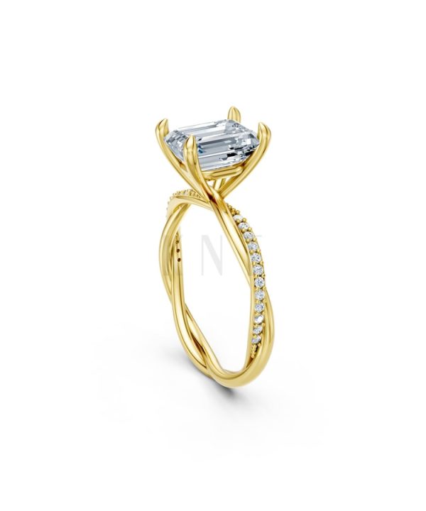Nhẫn đính hôn đá Moissanite RM6 – AUBREY Vàng Gold thiết kế phá cách, sang trọng