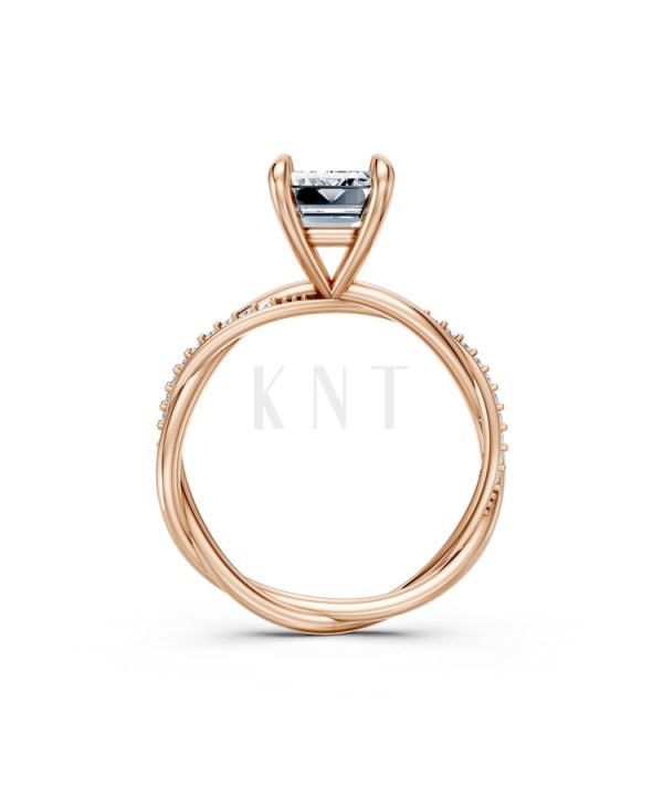 Nhẫn đính hôn đá Moissanite RM6 – AUBREY vàng hồng Rose Gold vàng đẹp, kiểu dáng trẻ trung, độc đáo
