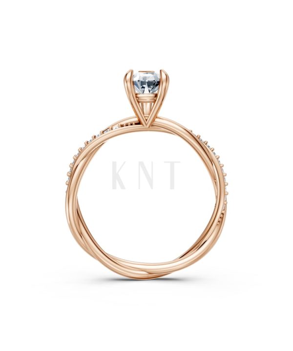 Nhẫn đính hôn đá Moissanite RM7 – AUBREE vàng hồng Rose Gold vàng đẹp, kiểu dáng trẻ trung, độc đáo