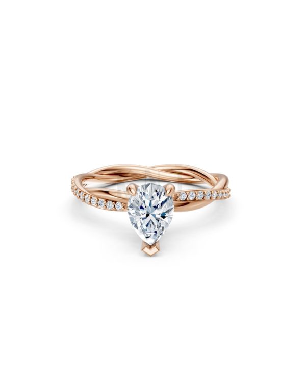 Nhẫn đính hôn đá Moissanite RM7 – AUBREE vàng hồng Rose Gold phong cách trẻ trung, nổi bật