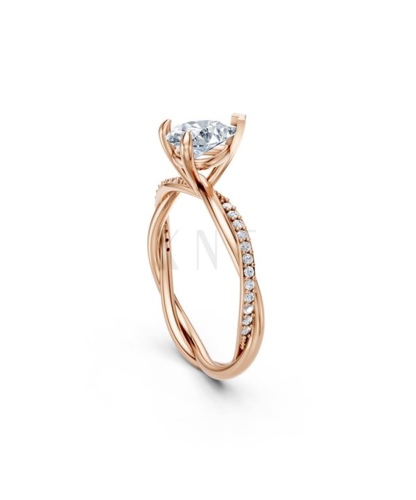 Nhẫn đính hôn đá Moissanite RM7 – AUBREE vàng hồng Rose Gold thiết kế đối xứng, phong cách, ấn tượng