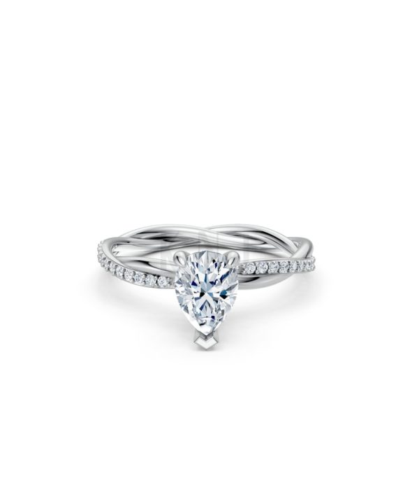 Nhẫn đính hôn đá Moissanite RM7 – AUBREE vàng trắng White Gold thiết kế trẻ trung, hiện đại