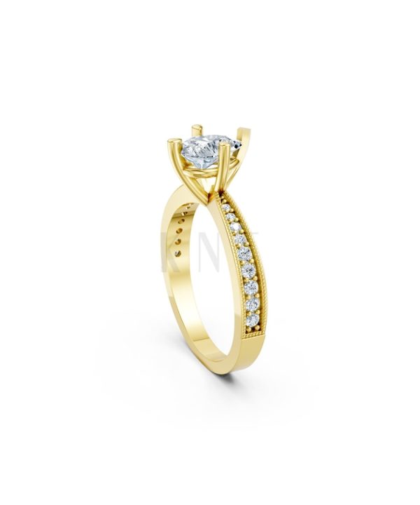 Nhẫn đính hôn đá Moissanite RM8 – ASTRID Vàng Gold vàng 10K/14K/18K/607 cao cấp, thanh lịch