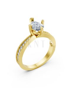 Nhẫn đính hôn đá Moissanite RM8 – ASTRID Vàng Gold thiết kế tinh tế, sang trọng