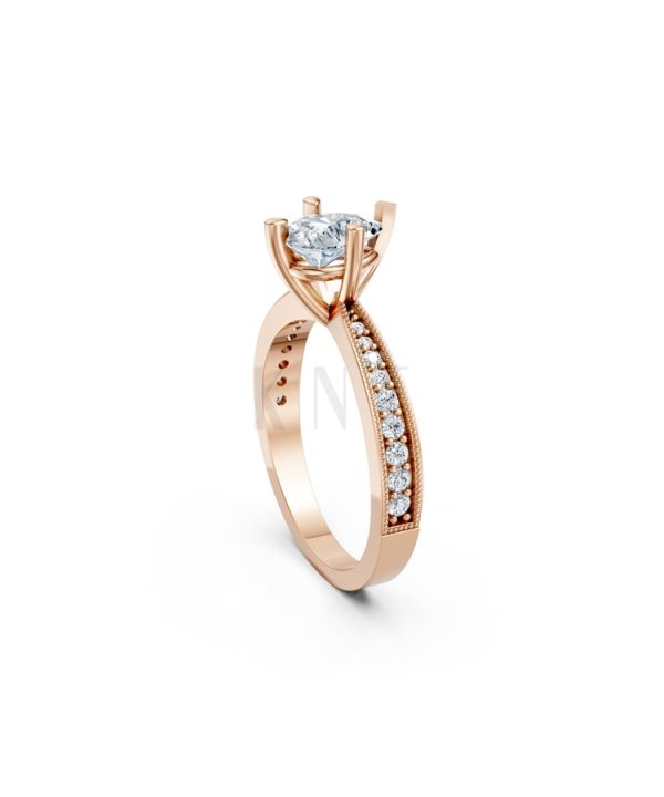 Nhẫn đính hôn đá Moissanite RM8 – ASTRID vàng hồng Rose Gold vàng đẹp, kiểu dáng trẻ trung, độc đáo