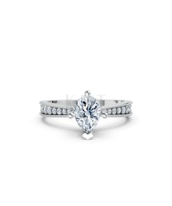 Nhẫn đính hôn đá Moissanite RM8 – ASTRID vàng trắng White Gold thiết kế trẻ trung, hiện đại