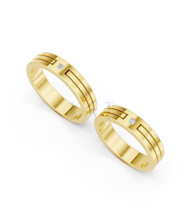 Nhẫn Cưới A100 Vàng Gold vàng 10K/14K/18K/607 cao cấp, thanh lịch