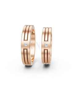 Nhẫn Cưới A100 vàng hồng Rose Gold thiết kế đối xứng, phong cách, ấn tượng