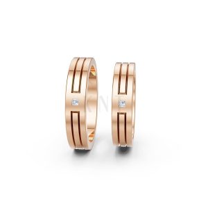 Nhẫn Cưới A100 vàng hồng Rose Gold thiết kế đối xứng, phong cách, ấn tượng