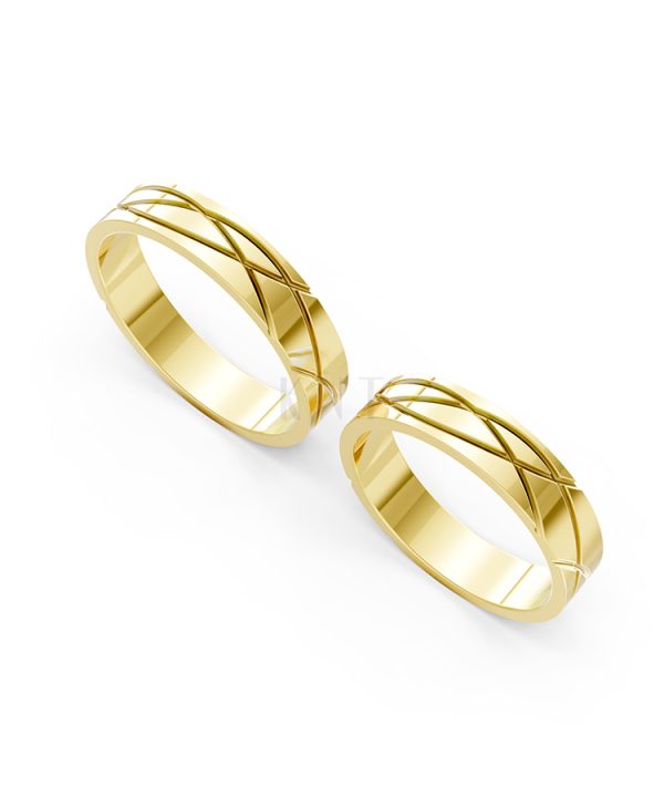 Nhẫn cưới A105 Vàng Gold thiết kế phá cách, sang trọng