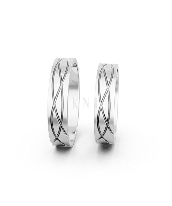 Nhẫn cưới A105 vàng trắng White Gold thiết kế trẻ trung, hiện đại