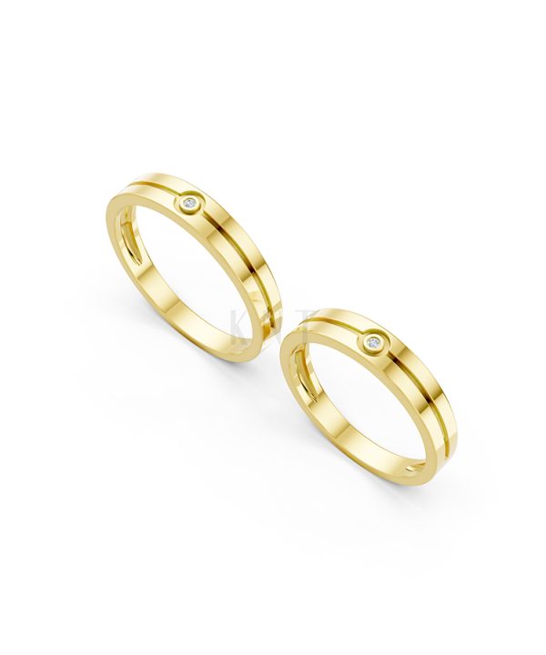 Nhẫn cưới A106 Vàng Gold thiết kế phá cách, sang trọng