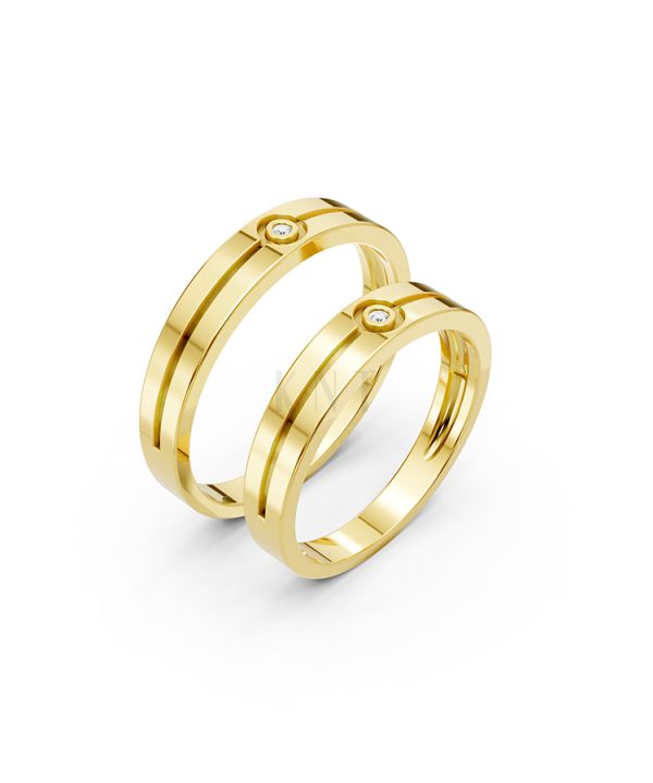 Nhẫn cưới A106 Vàng Gold thiết kế tinh tế, sang trọng