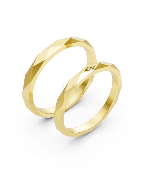 Nhẫn cưới A107 Vàng Gold thiết kế tinh tế, sang trọng