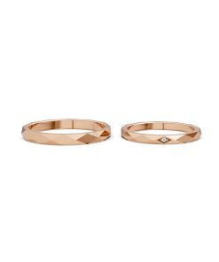 Nhẫn cưới A107 vàng hồng Rose Gold vàng đẹp, kiểu dáng trẻ trung, độc đáo